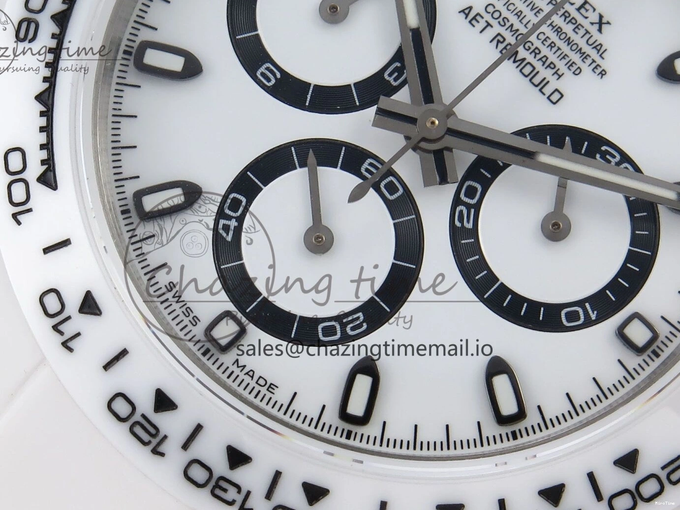 MiroTime 0202 Daytona AET White Ceramic Case and Bracelet Black Dial N6F Best Edition SA Seasonal 1195